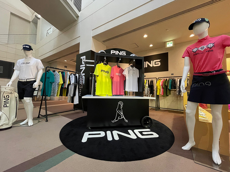 最新のPINGアパレルの展示・販売も行います！